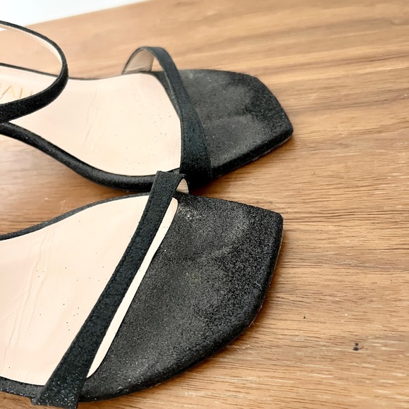 Stuart Weitzman Aleena 75 mid heel sandal black glitter 7.5 - Picture 8 of 10